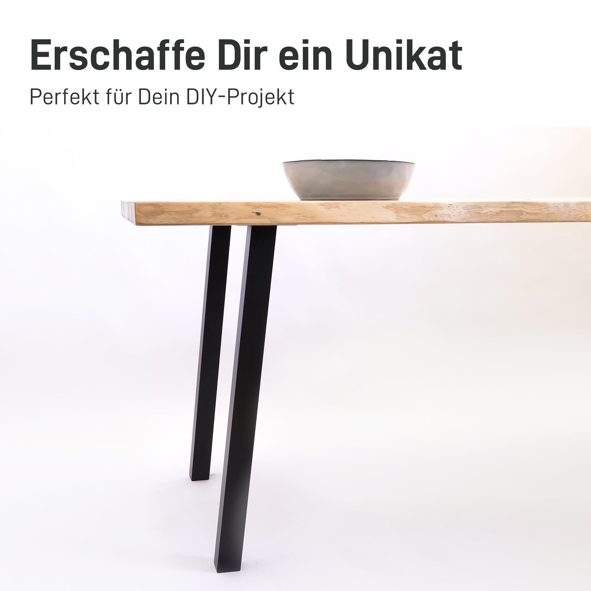 Natural Goods Berlin 4er Set Tischbeine Metall Standard Legs Höhe 72 cm schwarz/Möbelfüße Metall schräg 96° / Tischfüße für Esstisch, Schreibtisch, Couchtisch, Hocker, Sitzbank