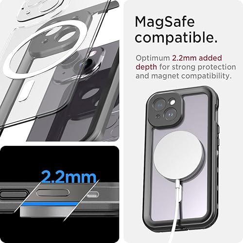 Miniatura 4 de Miimall Compatible con funda impermeable para iPhone 15, protector de pantalla integrado, funda resistente de cuerpo completo, a prueba de golpes, a