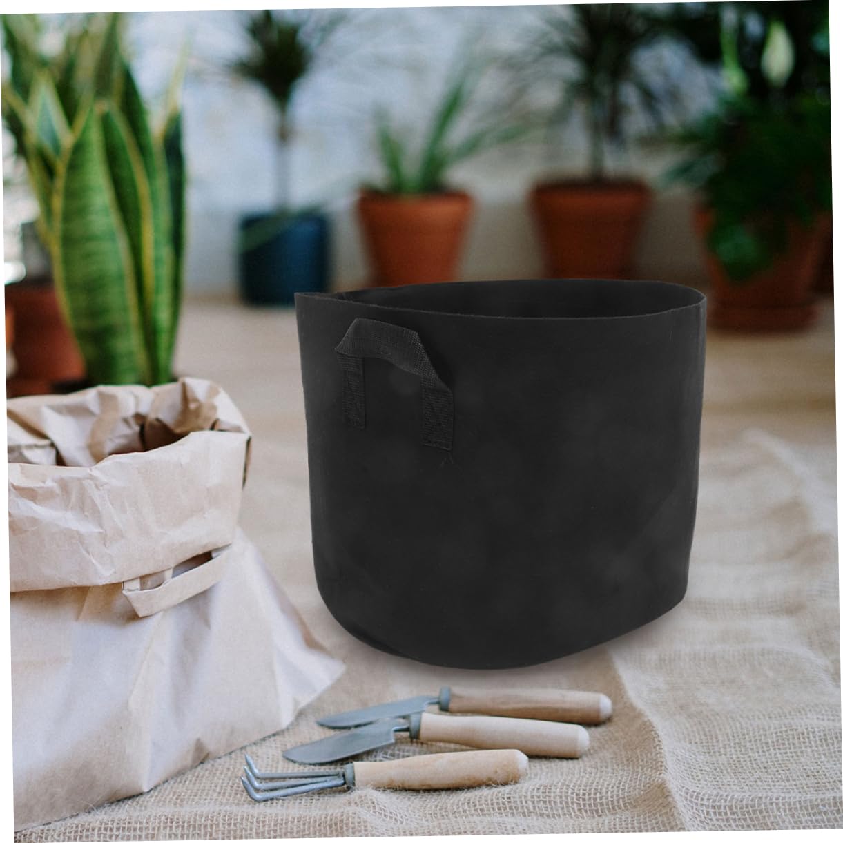 iplusmile 3 Stück Pflanzsäcke aus Atmungsaktivem Vliesstoff mit Griffen 20 Gallon (50d X 40h) Tragbare Anzucht und Gartenbeutel für Gemüse und Blumenpflanzen