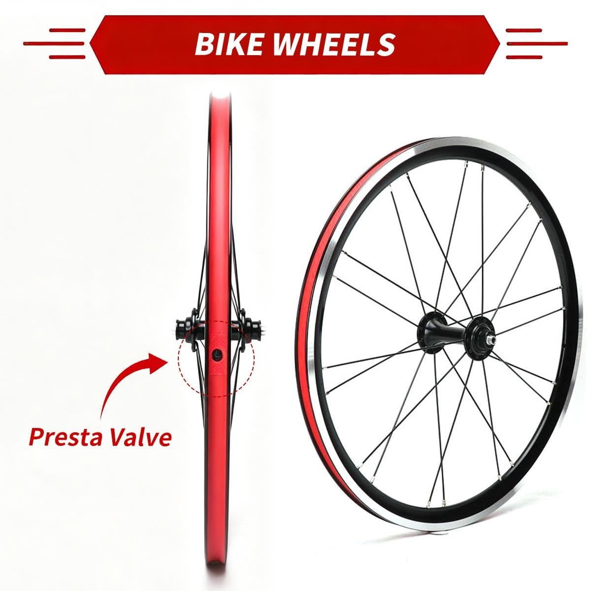 Juego Ruedas Bicicleta Plegable 20 Pulgadas 406, QR 100/130mm,Freno V