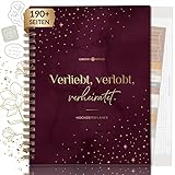 Lebenskompass® Hochzeitsplaner Buch mit praktischen Poster "LOVE" Wedding Planner mit Terminplan, Listen und Tipps für eine perfekte Planung einer Hochzeit - mit Stickern - A5 +