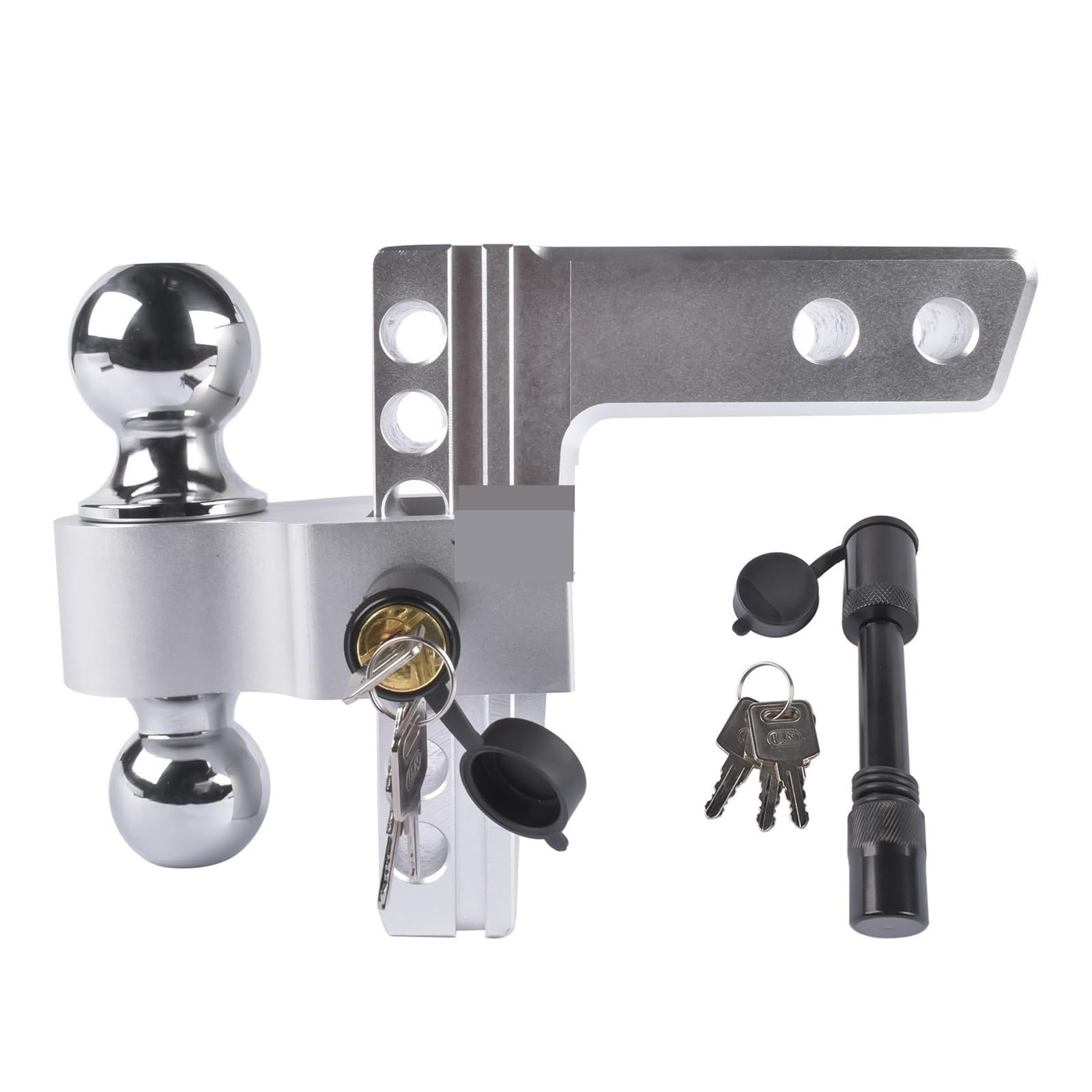 Hak Holowniczy Regulowany Zaczep Przyczepy AP03 Pasuje Do Odbiornika 2", Aluminiowy Opuszczany 6" - 12 500 Funtów Ciężkich Pojazdów Ciężarowych Z Parami Zamków