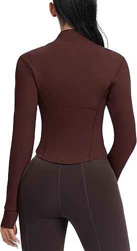 Miniatura 3 de GYM RAINBOW Jakcets de entrenamiento con cremallera para mujer, ligeras, ajustadas, para correr, atléticas, con agujeros para el pulgar