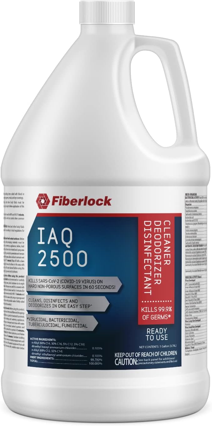 Fiberlock IAQ 2500 Disinfectant & Fungicide Cleaner, 1 Gallon, Phosphate Free
