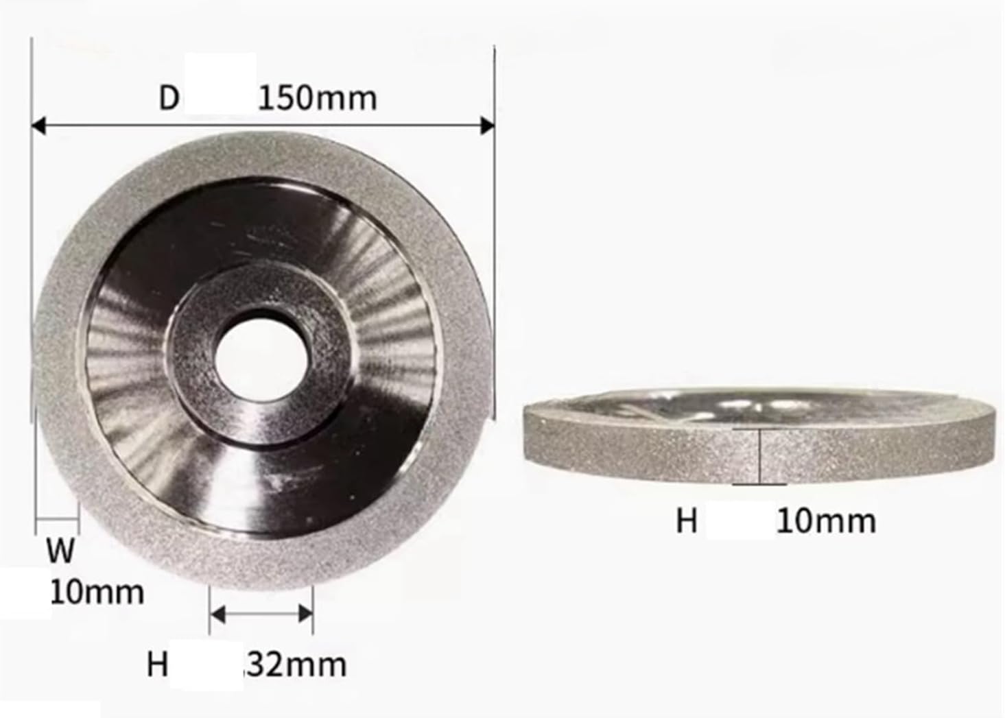 Grinding discs,grinding wheel,angle grinder, 1pcs CBN Diamond Boron Nitride Grinding Wheel White Steel Knife Mould Stainless High-speed steel Tool Drill Tap Diameter 150 * 32 Holes*10mm(D150mm 150 mes
