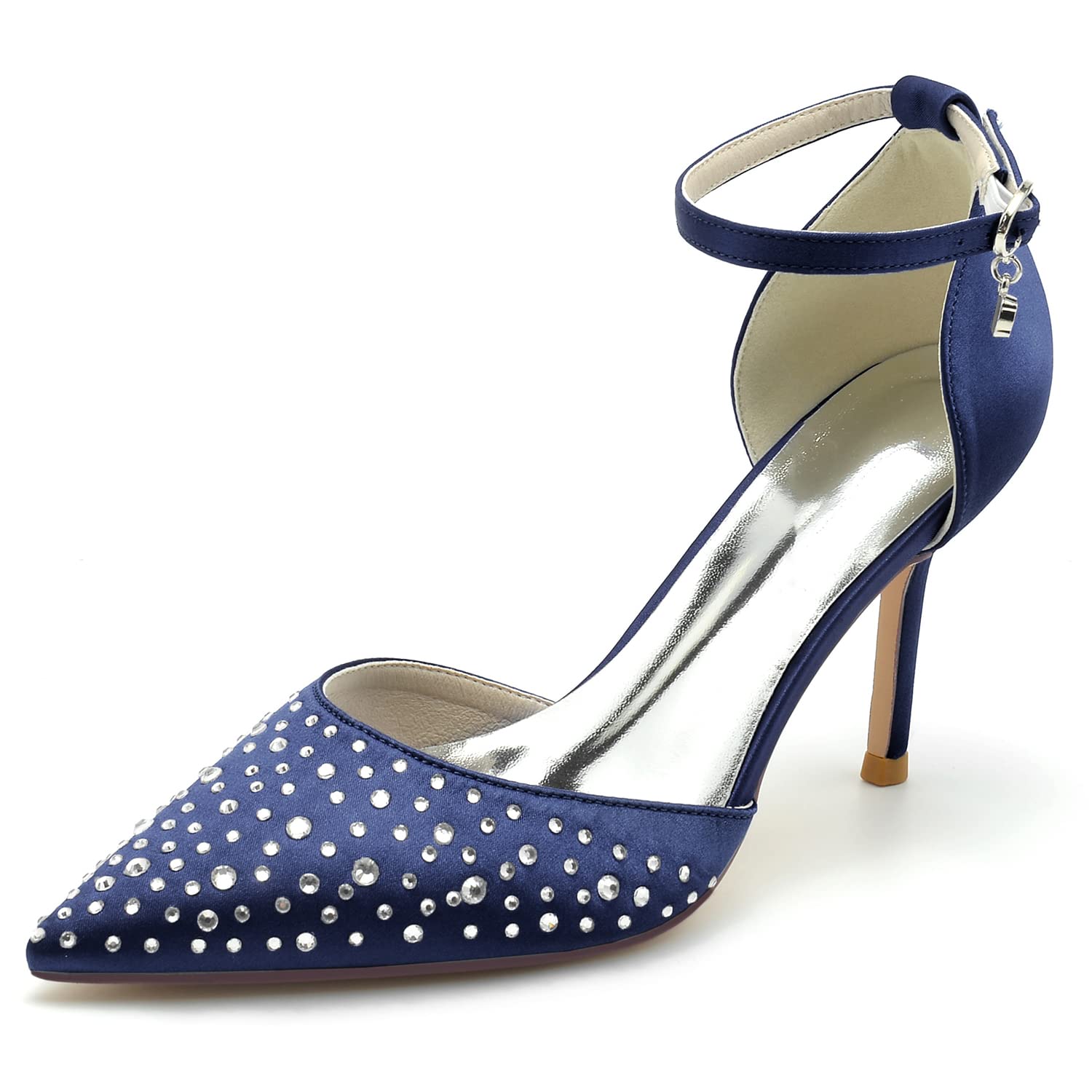 Escarpins de mariage de mariée à bout pointu strass et stylet - 6