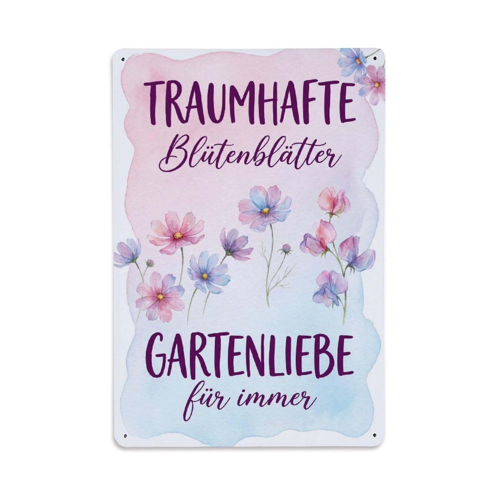 Vintage Funny Garden Dreamy Petals Rustic Gate Gorgeous Metal Tin Sign
