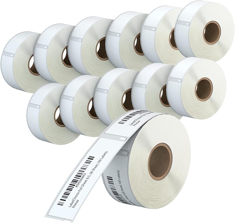 Compatible for Dymo 30252 1-1/8"x3-1/2 Labels Used for Labelwriter 450,450 Turbo,4XL (Not for Dymo 550, 5XL), 12-Roll 4200 Pcs Blank White Direct Thermal Address & Barcode Label Stickers