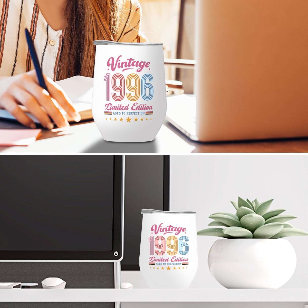 30th Birthday Gifts for Her Women Wife Daughter in Law 30 Year Old Birthday Gifts 1996 Coffee Mug Wine Tumbler 30th Birthday Party Supplies Turning 30 Cheer to 30 Years Stainless Steel 12 Oz Tumbler - Image 5