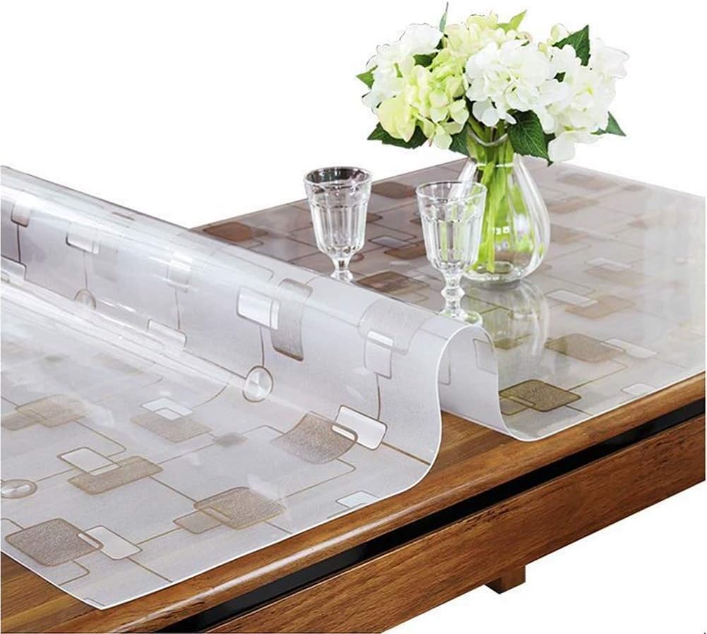 gfdasfsdgsd Pvc Tablecloth，waterproof, Oilproof And Anti-scalding Plastic Dining Desk Mats,soft Glass Tea Table Mats,1.5mm Thick Table Protector For Dining Room-a 80x130cm(31x51inch)