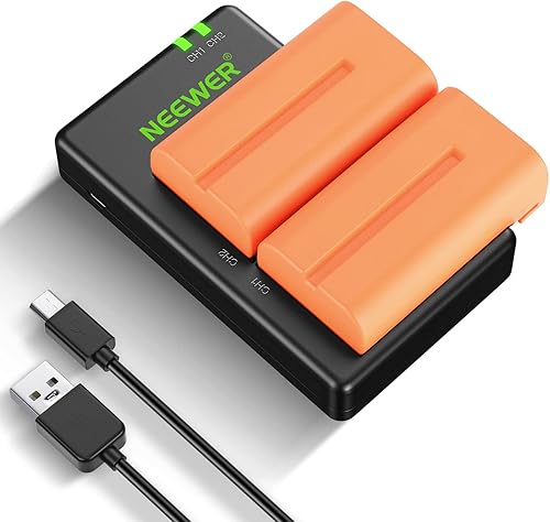 NEEWER NP-F550 Juego de cargador de batería, compatible con Sony NP-F970 F750 F770 F960 F550 F530 F330 F570 CCD-SC55 TR516 TR716 TR818 TR910 TR917