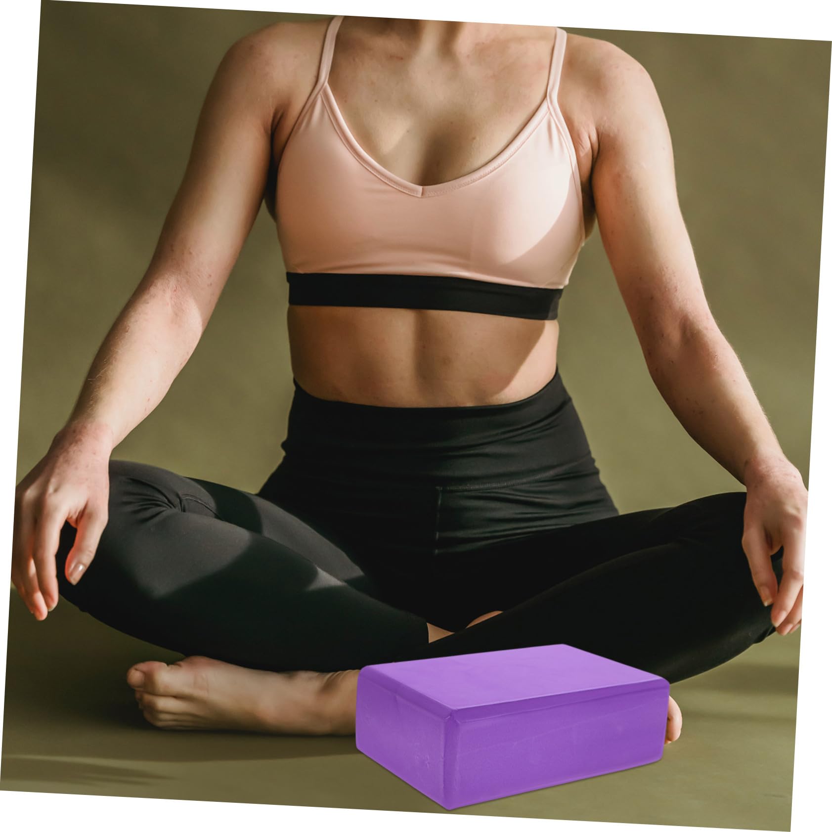 SUPVOX Set 3 Pezzi Blocchi Yoga in Schiuma e Cinghia Di Estensione, Blocco Yoga Rettangolare Con Bordi Morbidi, Kit Flessibilità e Supporto Per Pilates, Esercizi e Stretching in Palestra o All’aperto