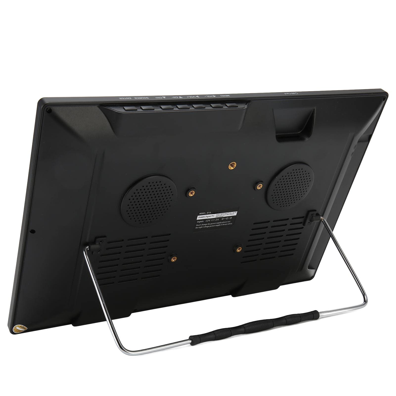 Moniteur LED TV Portable 16 Pouces, écran HD LED TV avec Batterie au Lithium Rechargeable, pour Voiture, Caravane, Camping, Extérieur, Cuisine, Télévision/Moniteur avec Prise USB