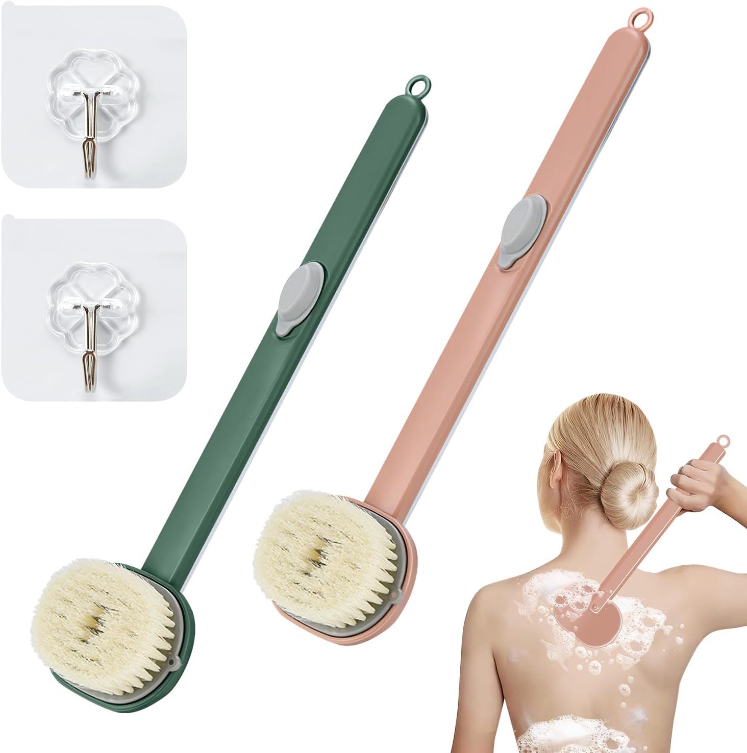 Amazon.com : Birunwer Long Handle Bath Massage Cleaning Brush, Bath Shower Brush with Soap ...