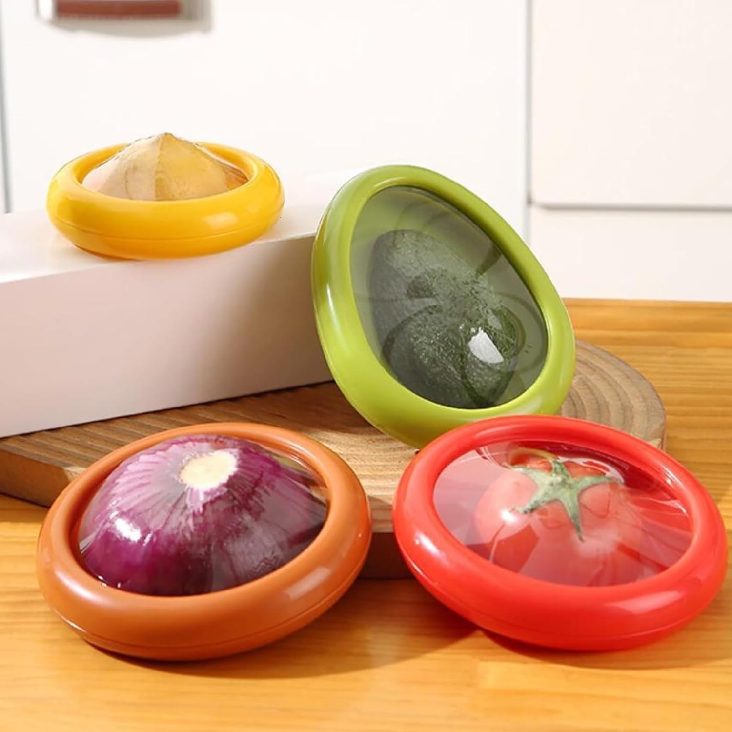 Set of 4 Fresh Food Containers, Fresh Pod, Reusable Silicone Storage Pods for Avocado, Onions, Tomatoes, Garlic – Anti-Oxidation for Fridge, Send Goods from Local Warehouse - Image 6