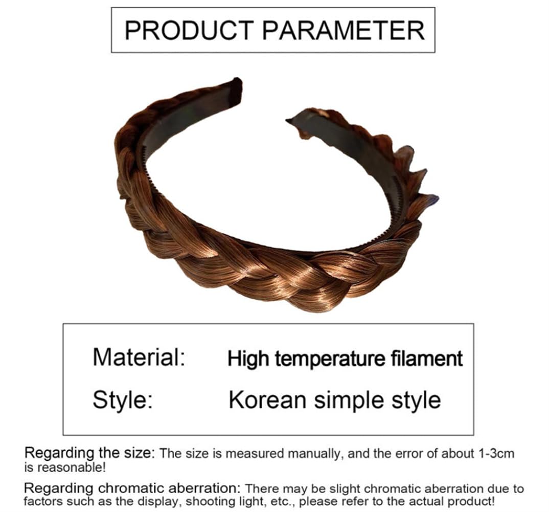 Plaited Headbands For Women Wide Fishtail Braid Hairband Handmade Retro Head Hoop Hair Headwear Synthetic Braids Hairpiece Girls And Women Beauty Accessory - Image 3