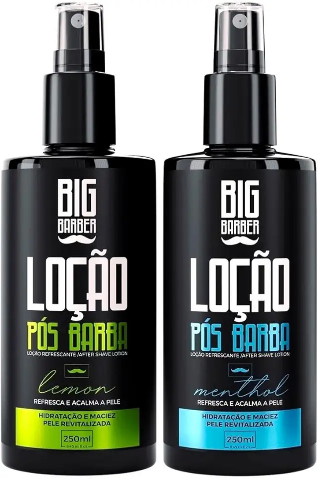Kit Loção Pós Barba 1x Menthol E 1x Lemon 250ml Big Barber