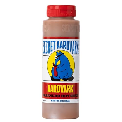 Secret Aardvark Salsa picante Habanero – Pimientos habaneros y tomates asados, salsa picante medianamente picante, salsa barbacoa, sin OGM, baja en