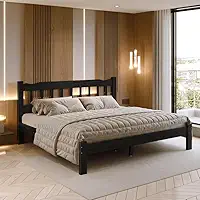 Cama King Size Madeira Perola Reforçada Preto Nemargi