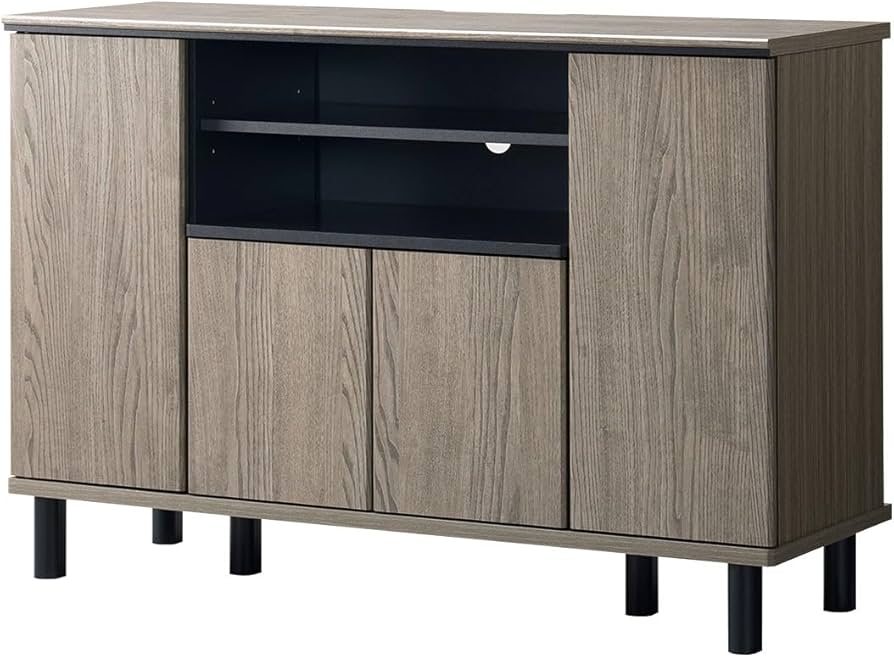 Amazon｜テレビ台 ハイタイプ ミドルボード 幅111cm グレー グレージュ