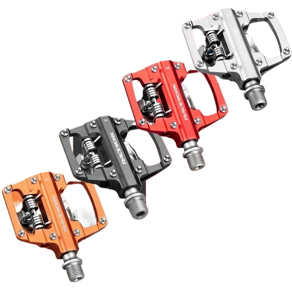 Pedales MTB Pedales automáticos MTB con autobloqueo, aleación de Aluminio CNC, rodamiento DU, Plataforma Plana Doble, Pedales for Bicicleta de montaña Pedales Bicicleta MontañA