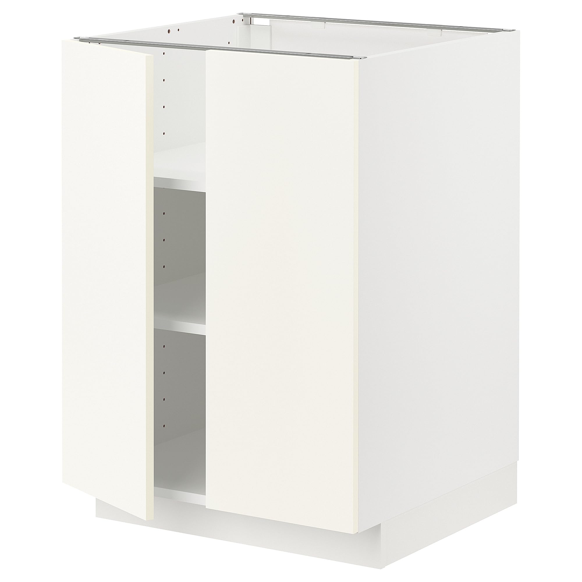 Meuble bas METOD de cuisine 60x60 cm ProTuning blanc avec étagères de rangement