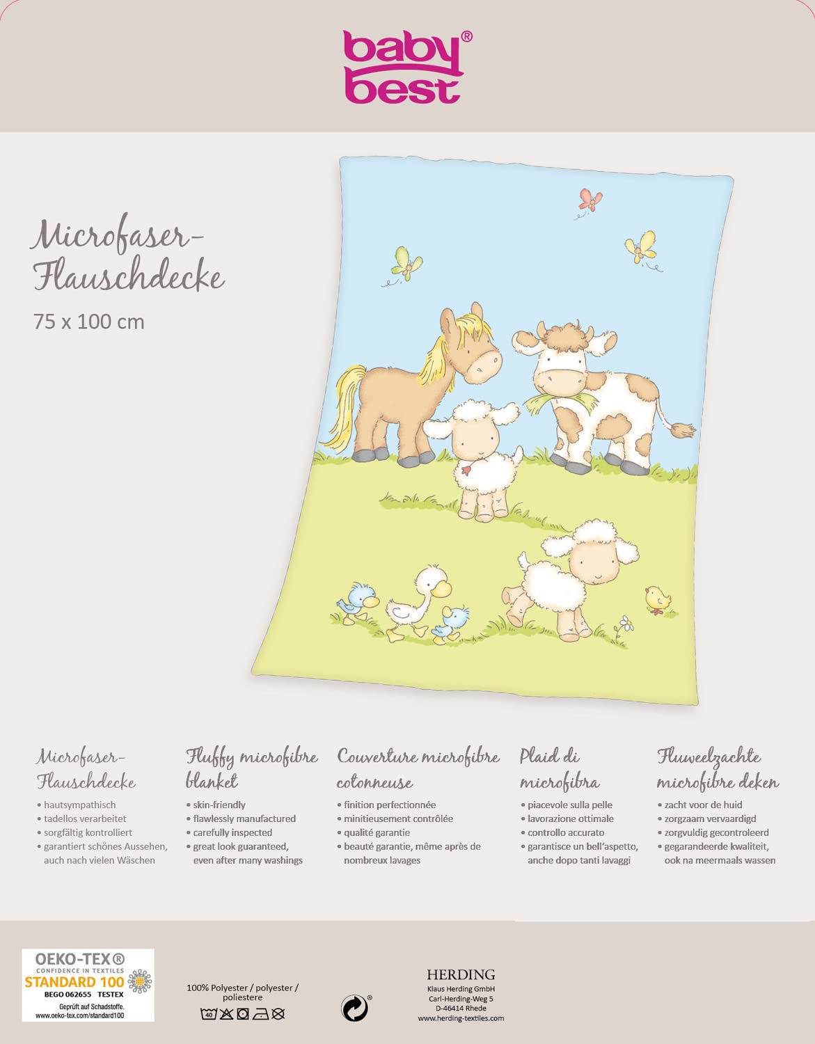 Couverture en gaze de coton bio 75x100 cm Noukie's - Ecru - 34.95