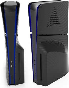StealthPlates v2.0 Low-Profile PS5 Slim Cooling Vent Faceplate for PlayStation 5 Slim Console, Replacement Matte Shell Accessories, High Strength ABS, Vented, Precise Fit Black Disc