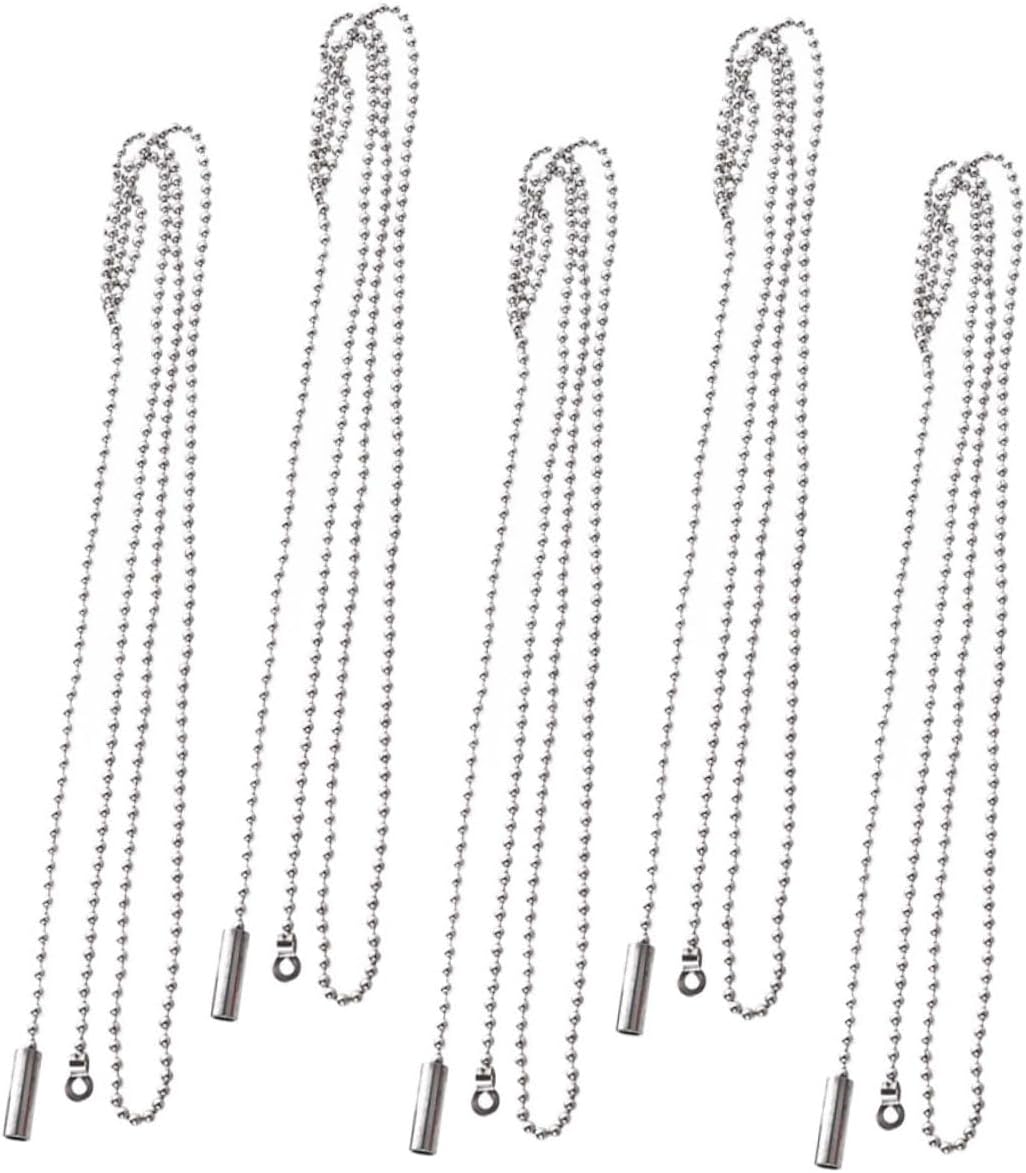 5pcs Metal Pull Chain Extension Ceiling Fan Pull Chain Diy Replacement