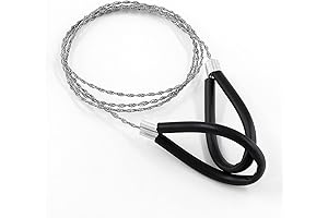 Steel String Saw for Survival, Camping, Outdoors - Pocket Size Emergency Wire Saw