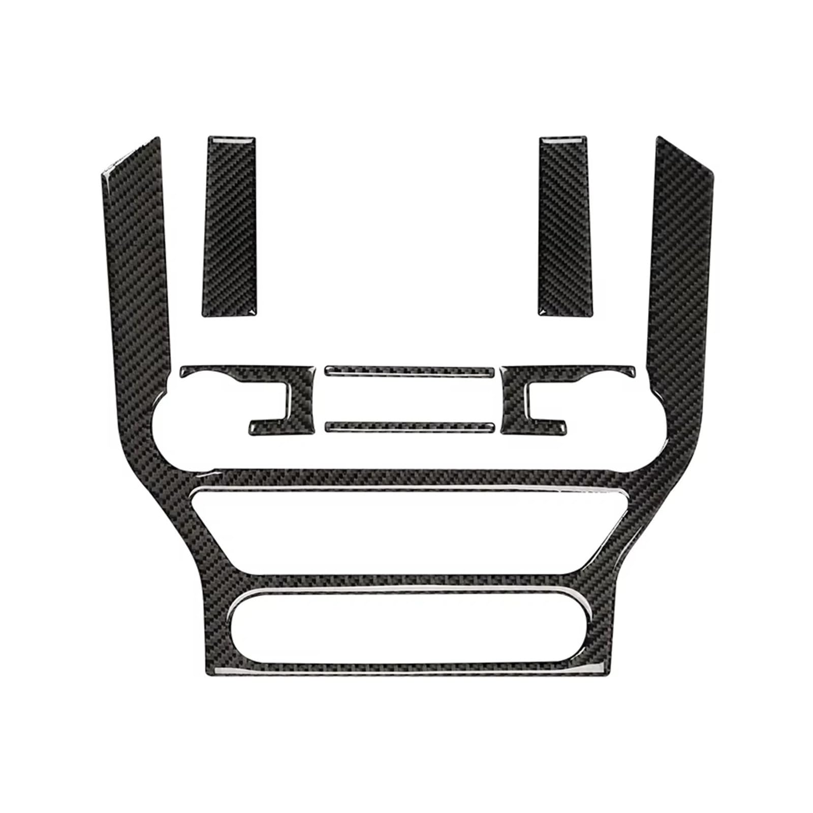 Ajqbrmb A Set Black Interior Trim For For Mustang For Gt 2015-2021 Car Gps Navigation Trim Frame Multi-Media Console Decoration Sticker Decal Panel Frame Cover(A Set Black)