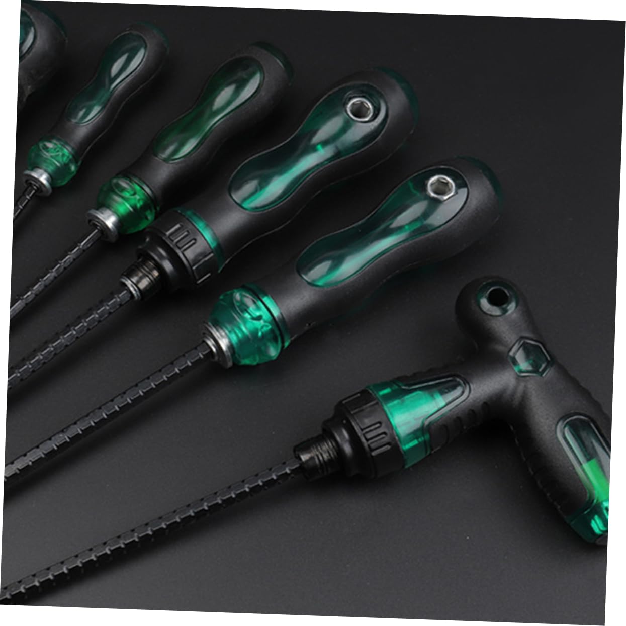 NUOBESTY 2 Set Cacciaviti Antiscivolo Testa Piatta Telescopico Chiave Precisione Cacciavite A Cricchetto A Taglio Cacciavite 2 in 1 Cacciaviti A Cricchetto Manico in Pp Nero 4 Pezzi*2