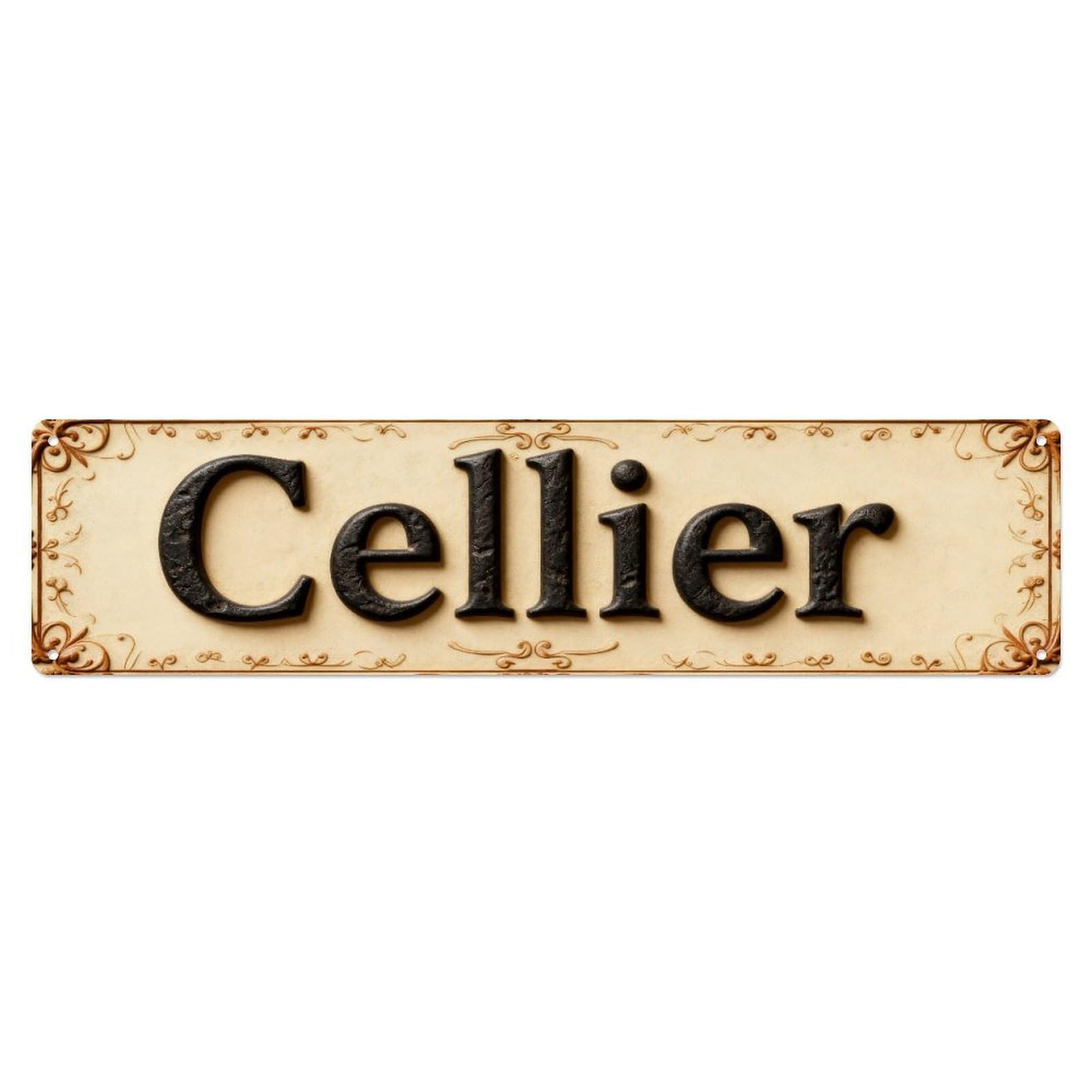 Cellier Sign Ornate Decorative Pattern Metal Tin Sign Plaque