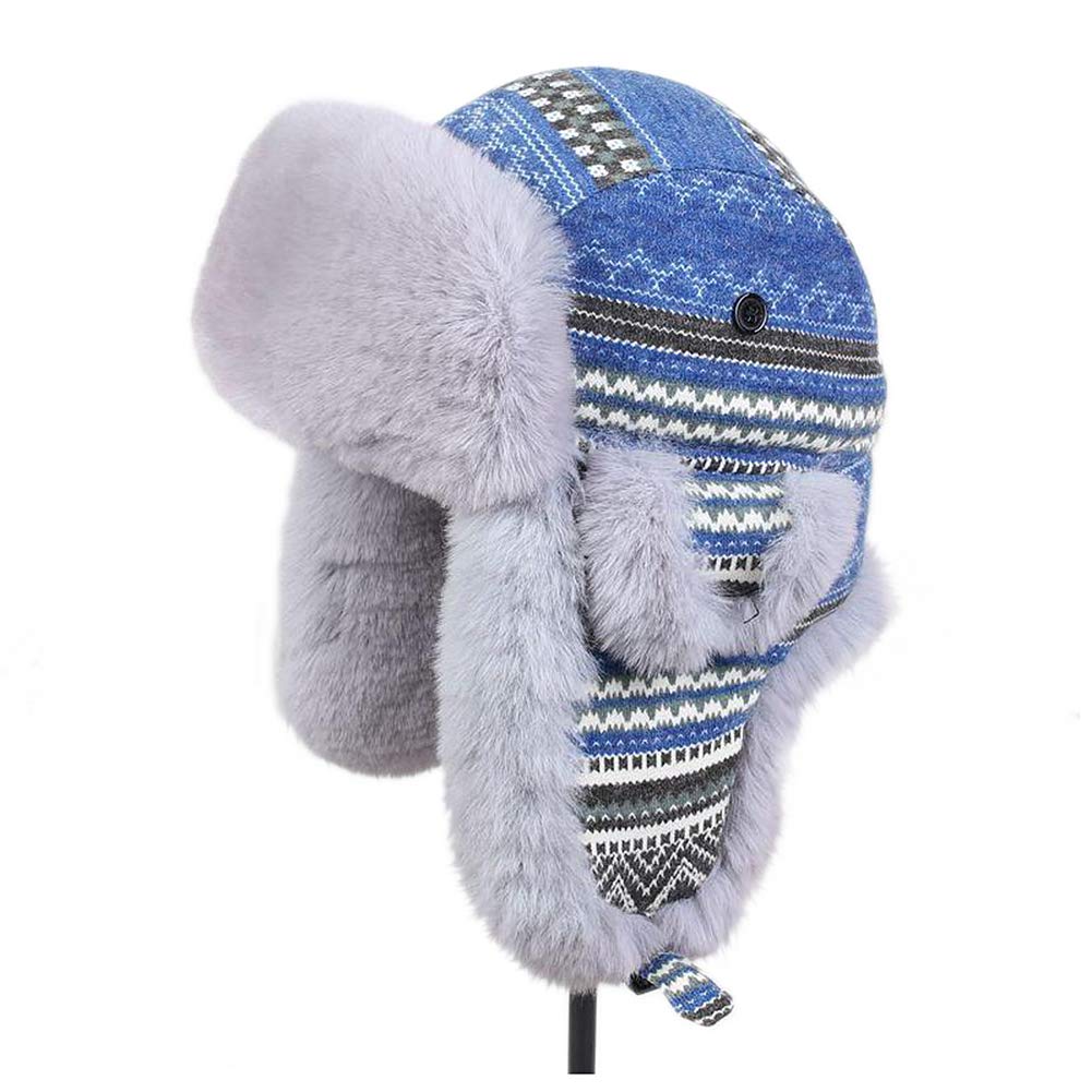 DongBao Fliegermütze Gestrickt Pilotenmütze Wintermütze Uschanka Russenmütze Ohrenschützer für Erwachsene und Kinder