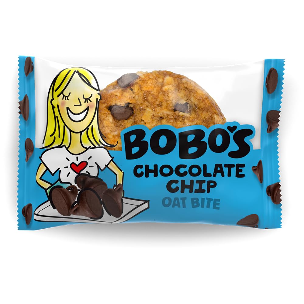 Bobo'sOat Bites, Original with Chocolate Chips, 1.3 oz Bites (30 Pack Box), Gluten Free Whole Grain Snack, Vegan On-The-Go
