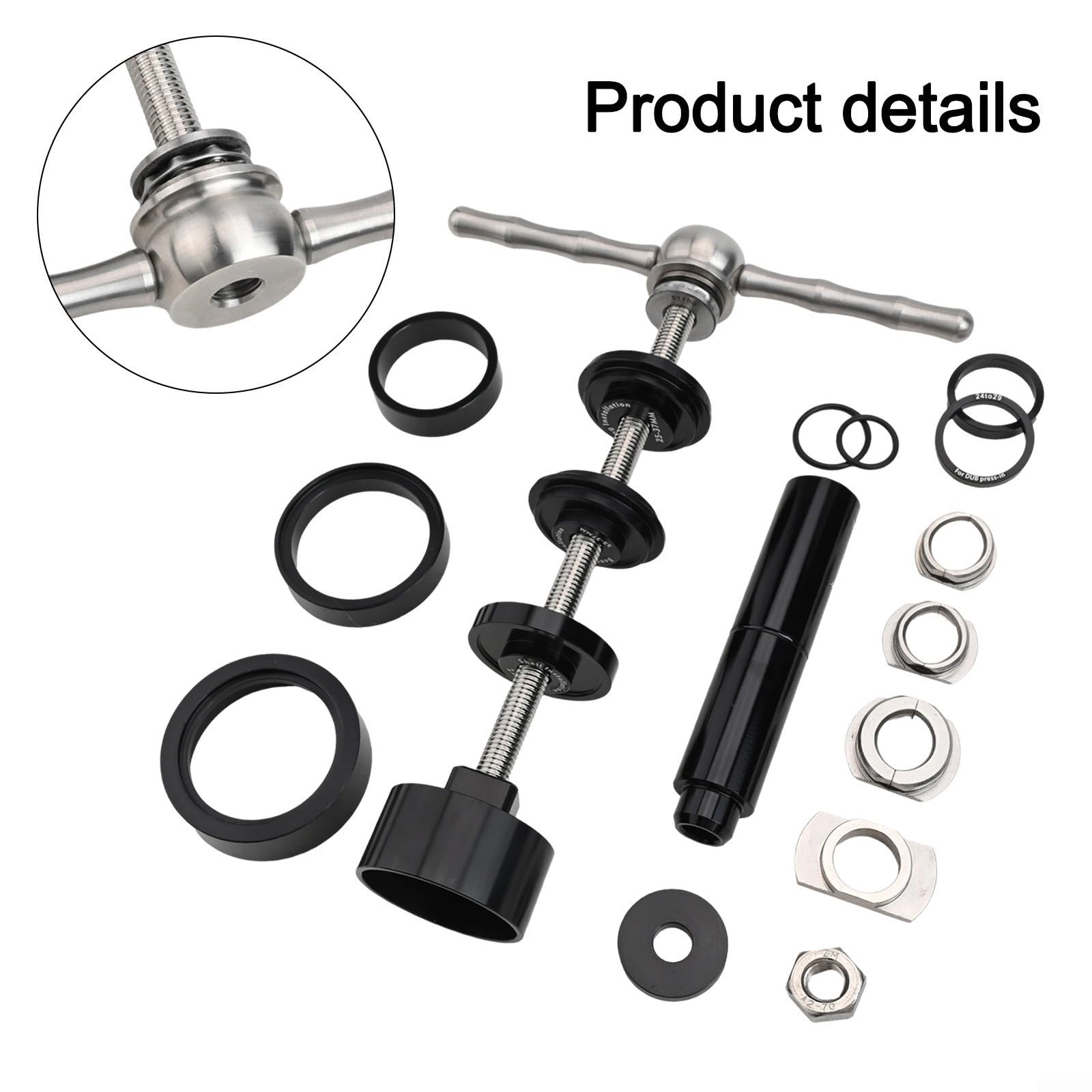 FACAIIO Kit di rimozione del movimento centrale della bici, con manico in acciaio inox per cuscinetti BB86/30/91/92/PF30/6805/6806 in lega di alluminio (set di strumenti)