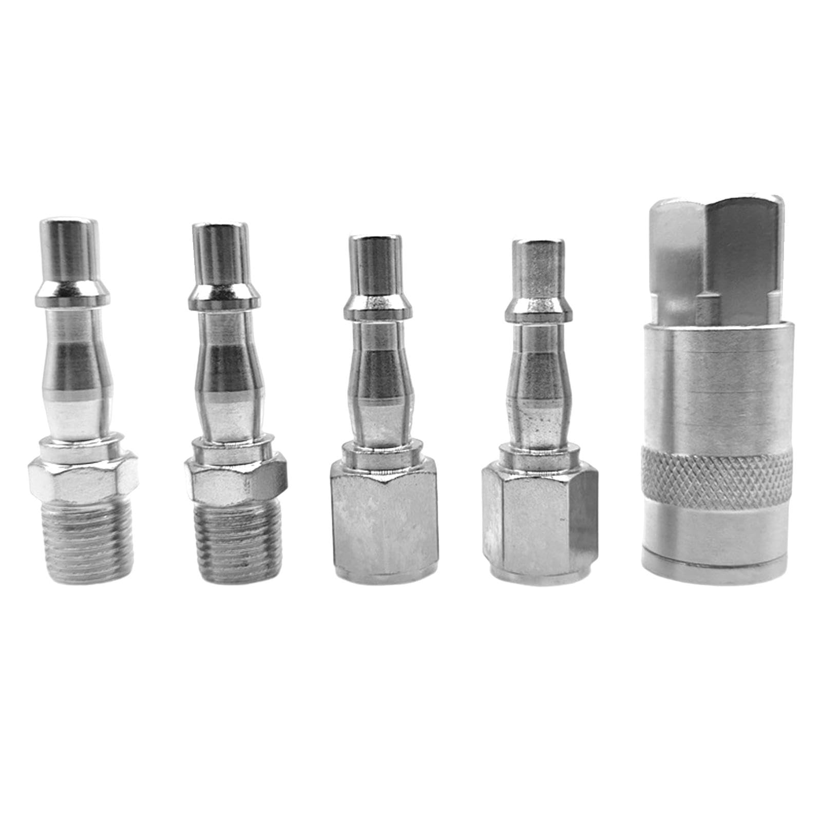 SUNERLORY5pcs High Pressure Quick Connect Converter Adjust Threaded Air Hose Fitting (Size: 5pcs)