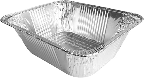 Miniatura 2 de VeZee Bandeja de aluminio desechable extra profunda de 9 x 13 pulgadas con tapas de cúpula, mantiene las comidas frescas durante más tiempo,