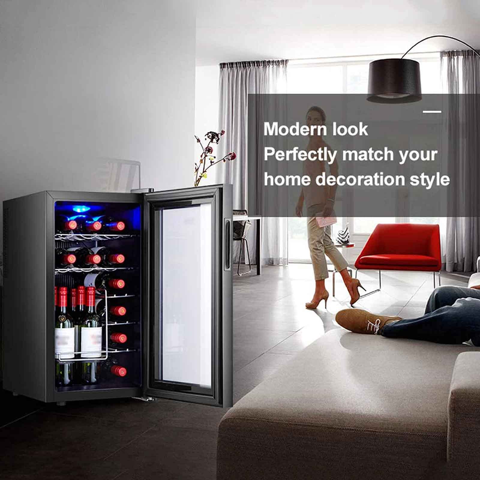 Pucnhzynw Beverage Refrigerator And Cooler,Constant Temperature Wine Cabinet Beer Fridge With Digital Temperature Display LED Light Water Cooler Dispenser Wine Cooler on Fridge.com - View 4