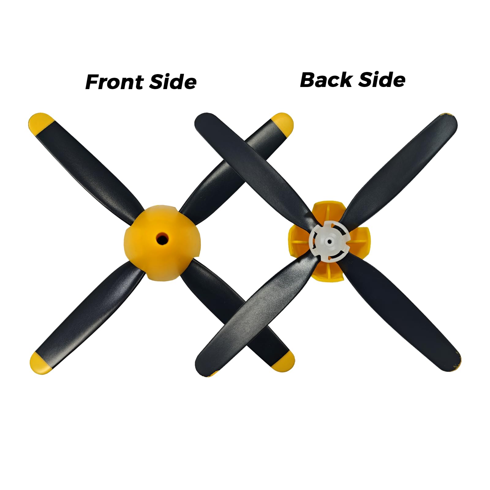 Lot de 3 hélices haute performance 4 lames de rechange pour avion RC sans balais 4 canaux P51D Mustang 500 mm Avec cône de nez en fibre de carbone, économiseur d'hélice