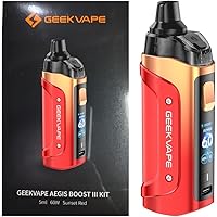 Geekvape Aegis Boost 3 Pod Mod Kit 3000mAh (Max 60w) 5ml modalità  intelligente con bobine GEEKVAPE B [0.2ohm| 50-58W);(Ricambio:  0.6ohm|15-25W) IP68 impermeabile, senza nicotina (Nero) : Amazon.it:  Elettronica