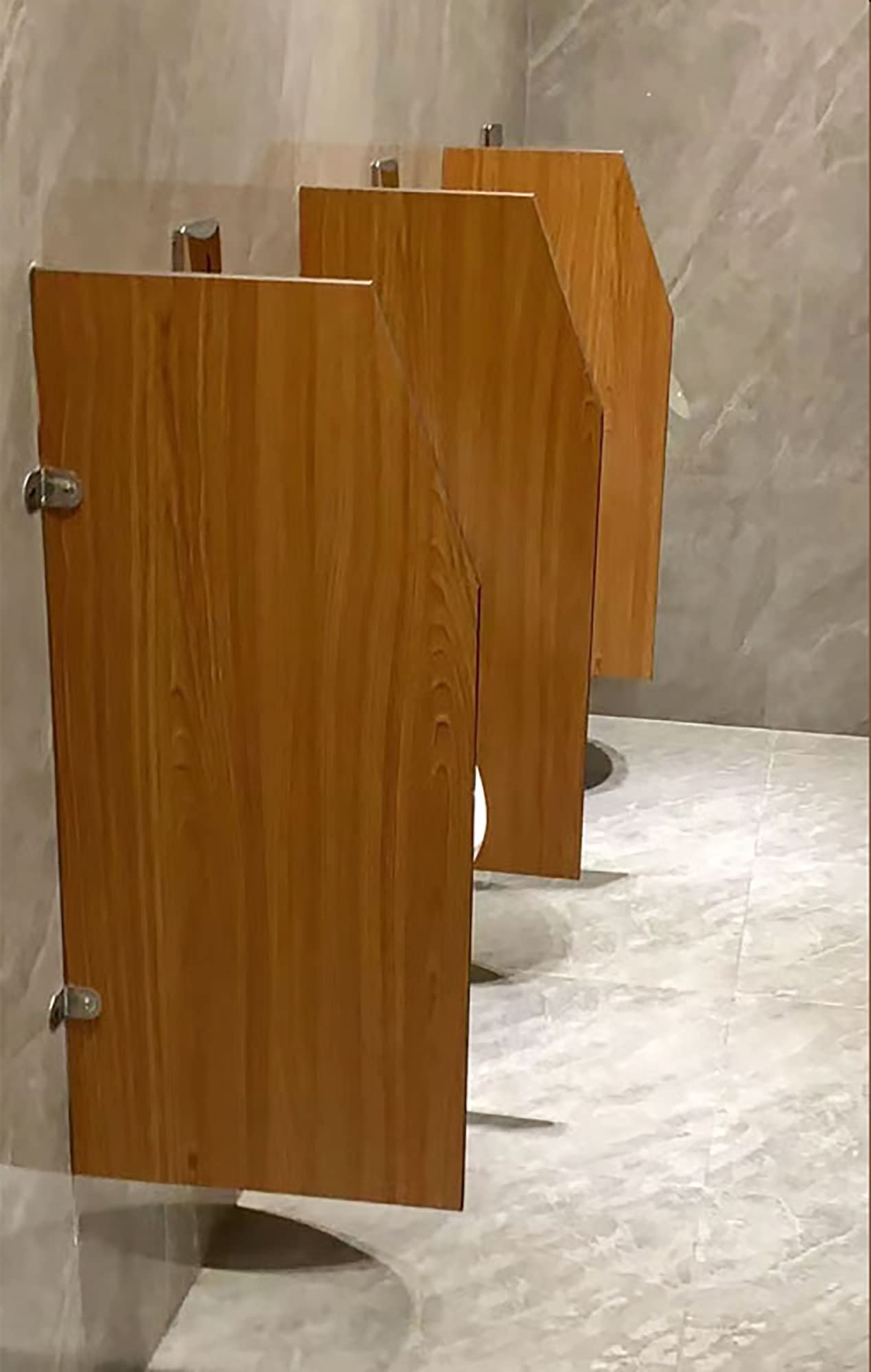 Urinal Divider Wall Mounted 90x40cm en Bois Brun pour Toilettes d'Hôtel
