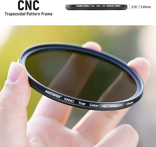 Miniatura 8 de NEEWER CPL de color verdadero de 2.283 in con filtro ND8 2 en 1, filtro ND de 3 paradas y filtro polarizador circular combinado con vidrio óptico HD