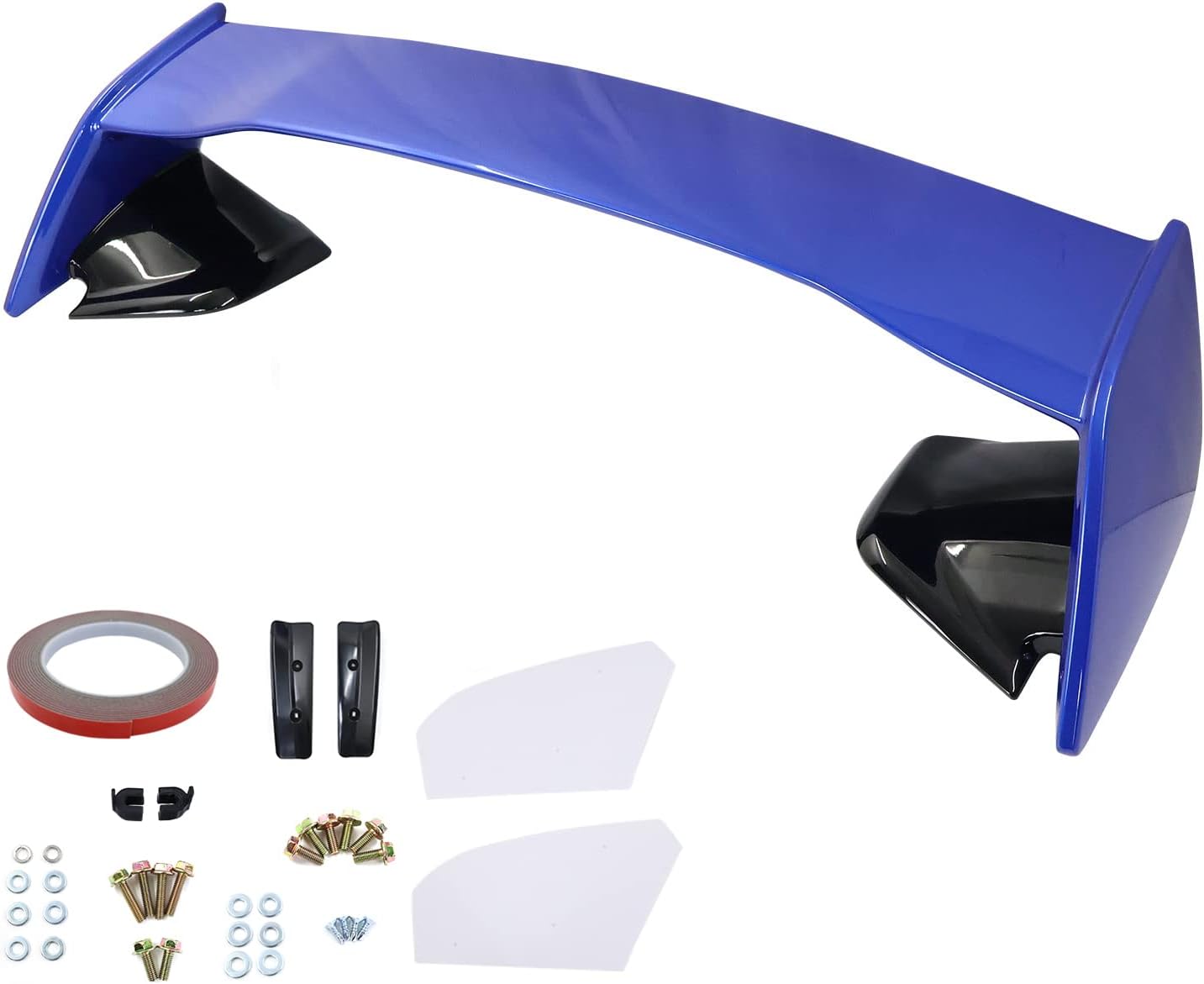 IKON MOTORSPORTS, Trunk Spoiler Compatible with 2022-2026 Subaru WRX 5th Gen, 2015 STI Style Painted #K7X Wr Blue Pearl (Gloss Black Leg) ABS Plastic Rear Trunk Lid Spoiler Wing Lip