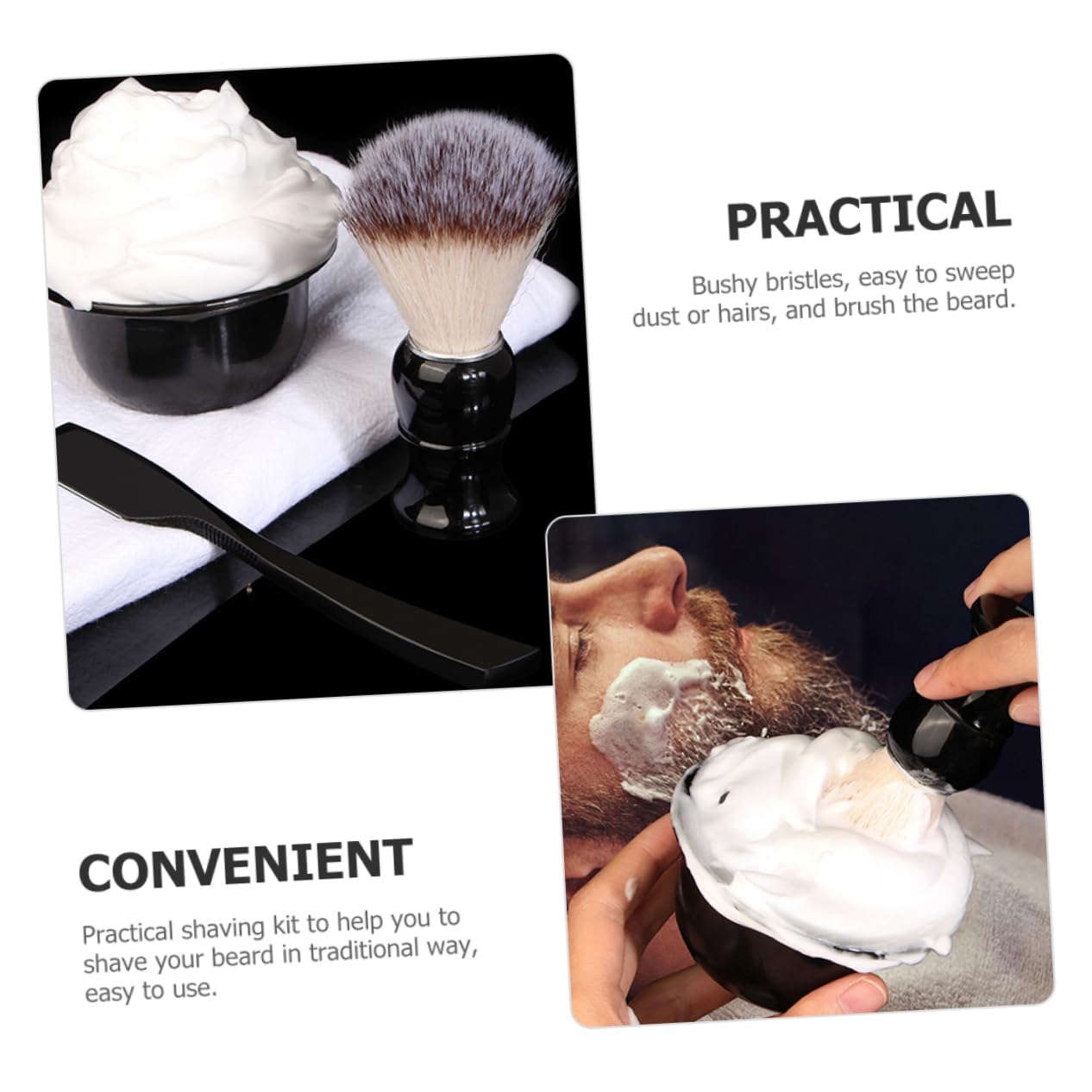 NOLITOY Manual Shaving Kit Men's Shaving Set Brush Bowl Razor Stand Perfect Barber Supplies for Home Use