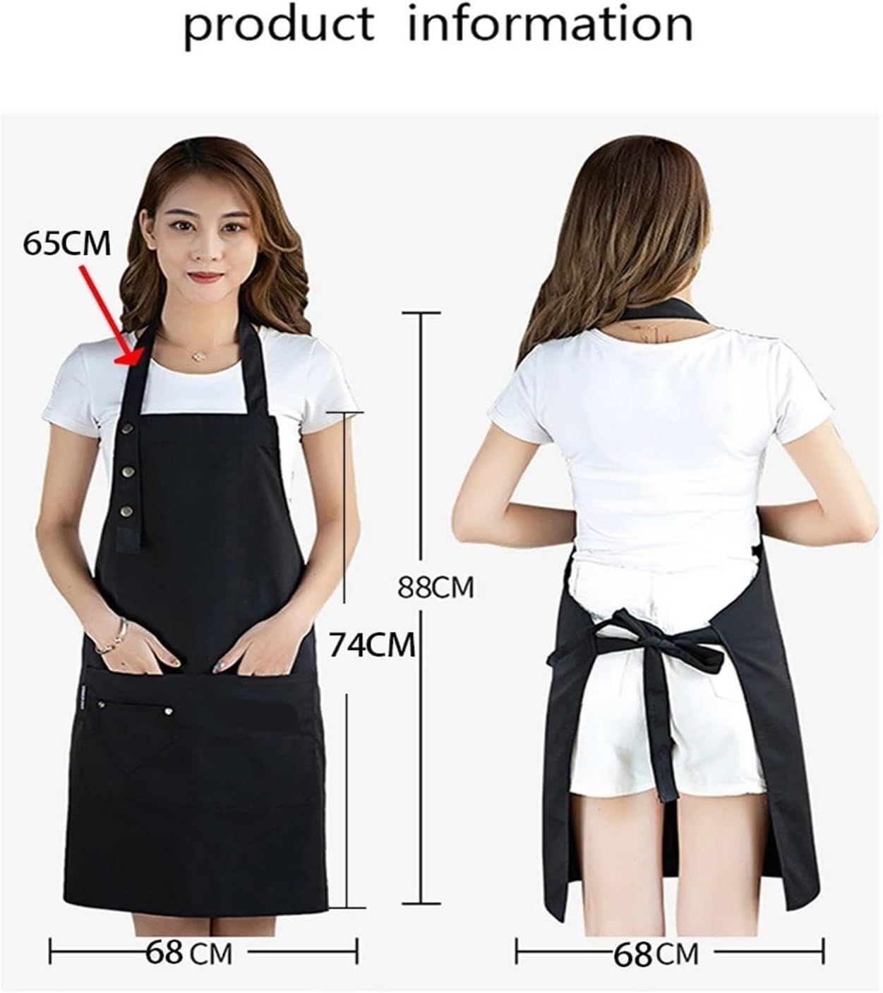 Tool Apron Apron for Men Women with Adjustable Straps and Large Pockets Canvas Cotton Cooking Kitchen Chef Bib Aprons Waterproof(Blue)
