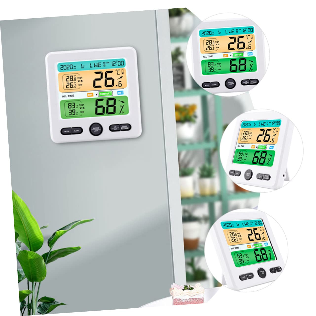 Toddmomy 1set Igrometro Digitale Lcd Con Funzione Termometro Monitor Di Temperatura e Umidità Per Ambienti Interni Adatto Per Stanze Uffici e Ospedali Facile Installazione e Utilizzo
