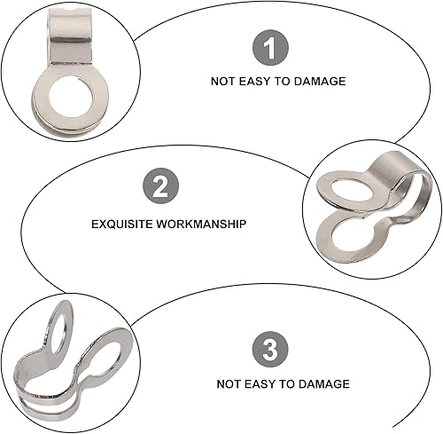 Miniatura 6 de EXCEART 125pcs Cadena de bola Pull Loop Conectores de ventilador de techo Lámpara Pull Loop Plata Conectores de cadena de acero inoxidable