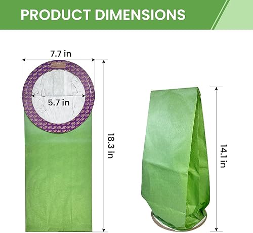 Miniatura 6 de Paquete de 20 bolsas de aspiradora de mochila 100331 compatibles con aspiradora ProTeam de 10 cuartos de galón, repuesto de pieza #100331 con cuello