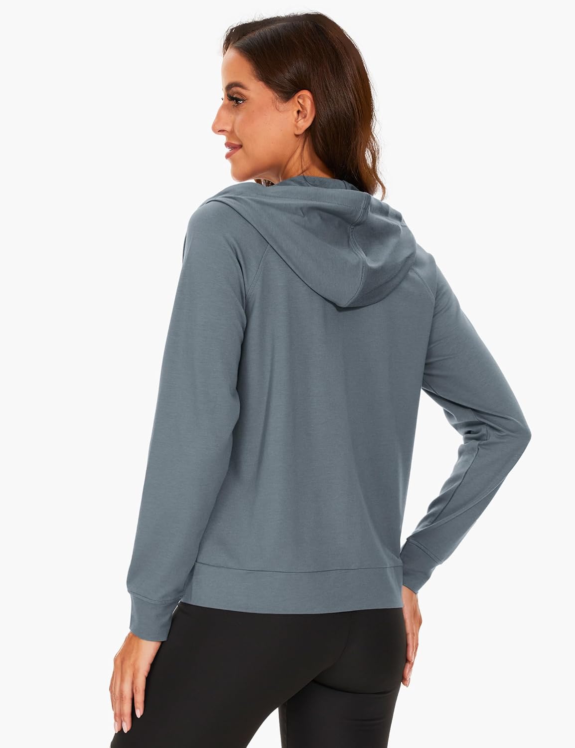 GYS Full Zip Up Hoodies for Women Bamboo Viscose Lightweight Hooded Sweatshirt with Pocket Casual Long Sleeve Terry Top
